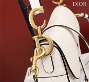 Dior Saddle white grained calfskin with strap bag  - 5