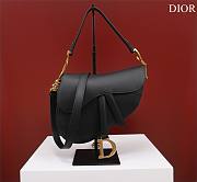 Dior Saddle black grained calfskin with strap bag - 1