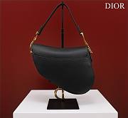 Dior Saddle black grained calfskin with strap bag - 6