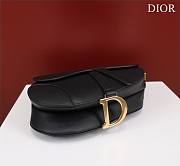 Dior Saddle black grained calfskin with strap bag - 5