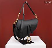 Dior Saddle black grained calfskin with strap bag - 4