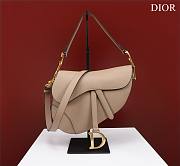 Dior Saddle beige grained calfskin with strap bag - 1