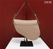 Dior Saddle beige grained calfskin with strap bag - 6