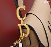 Dior Saddle beige grained calfskin with strap bag - 5