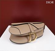 Dior Saddle beige grained calfskin with strap bag - 4