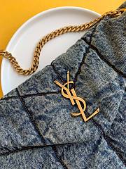 YSL LOULOU PUFFER Denim Leather Gold Harware 35cm - 2