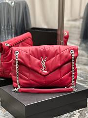 YSL Black Puffer Red Leather Large Bag - 1