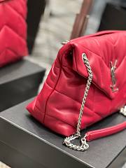 YSL Black Puffer Red Leather Large Bag - 5