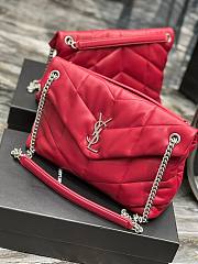 YSL Black Puffer Red Leather Large Bag - 3