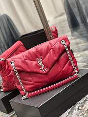 YSL Black Puffer Red Leather Large Bag - 2