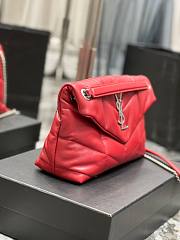 YSL Black Puffer Red Leather Medium Bag - 5