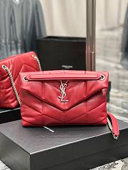 YSL Black Puffer Red Leather Medium Bag - 4