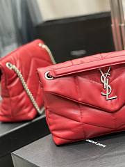 YSL Black Puffer Red Leather Medium Bag - 3