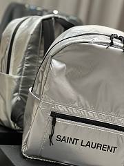 YSL Nylon silver backpack bag - 5