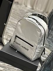 YSL Nylon silver backpack bag - 3