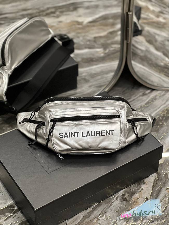 YSL Silver Nylon Bag  - 1