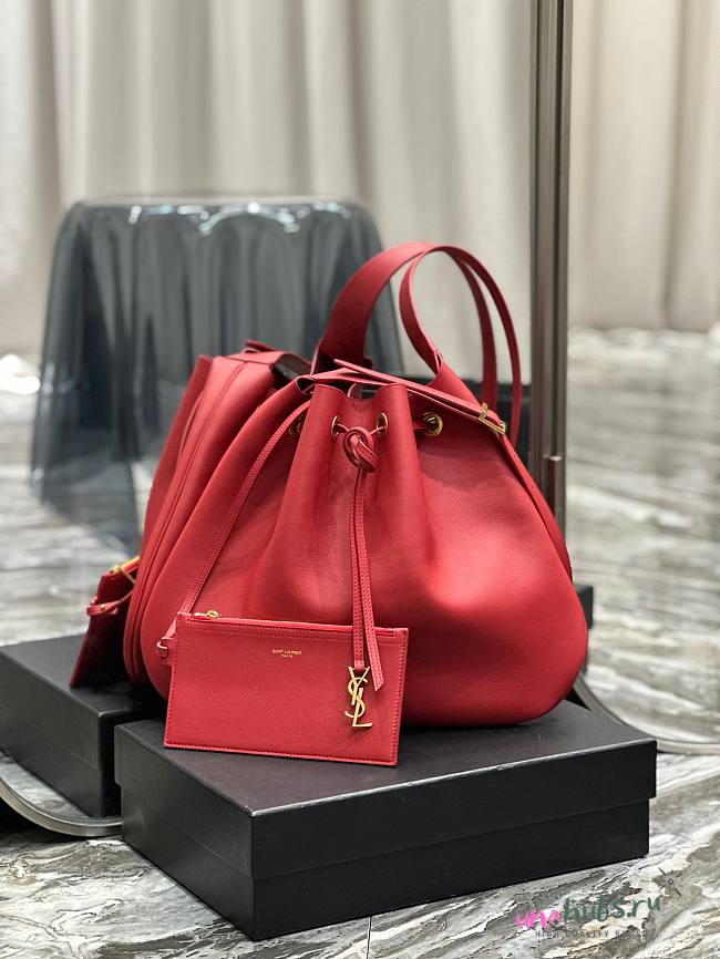 YSL Paris VII Hobo Red Leather Bag  - 1