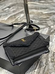 YSL Gaby Satchel Black Suede & Shearlin Bag  - 2