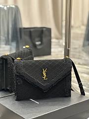 YSL Gaby Satchel Black Suede & Shearlin Bag  - 4