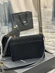 YSL Gaby Satchel Black Suede & Shearlin Bag  - 5