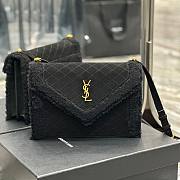 YSL Gaby Satchel Black Suede & Shearlin Bag  - 1