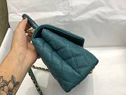 Chanel coco handle small blue caviar leather bag - 4