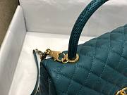 Chanel coco handle large blue caviar leather bag - 2