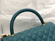 Chanel coco handle large blue caviar leather bag - 4