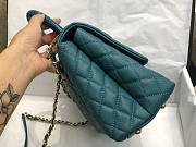 Chanel coco handle large blue caviar leather bag - 3