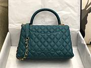 Chanel coco handle large blue caviar leather bag - 5