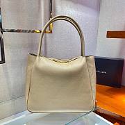 Prada medium logo-plaque beige tote bag - 4