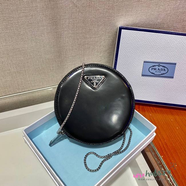 Prada mini black leather pouch bag - 1