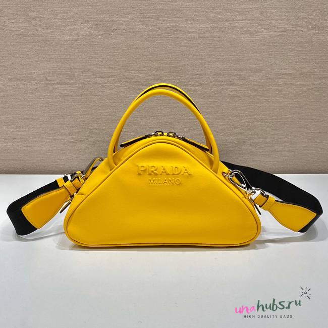 Prada Triangle Yellow Leather Bag - 1