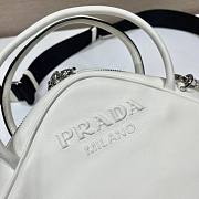 Prada Triangle White Leather Bag - 5