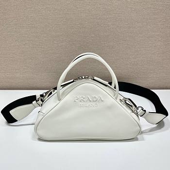 Prada Triangle White Leather Bag