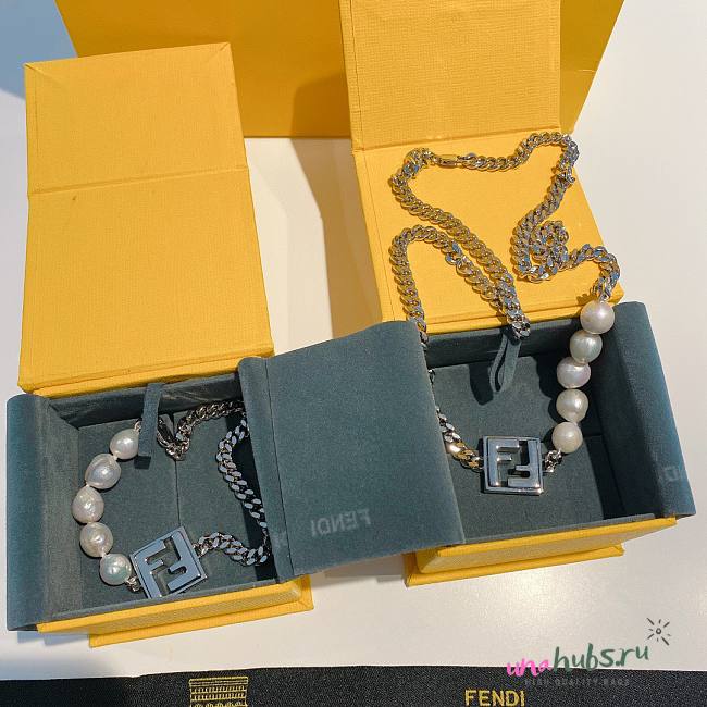 Fendi pearl silver necklace + bracelet ( set) - 1