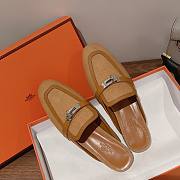 Hermes Oz brown loafers - 4