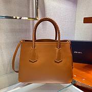 Prada Medium Double tote brown leather bag - 6