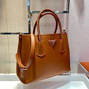 Prada Medium Double tote brown leather bag - 2