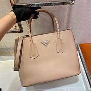 Prada Medium Double tote beige leather bag - 1