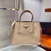 Prada Medium Double tote beige leather bag - 2