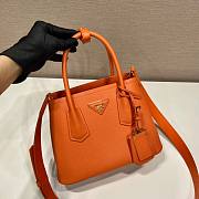 Prada Orange Saffiano Leather Mini Galleria Tote Bag - 3