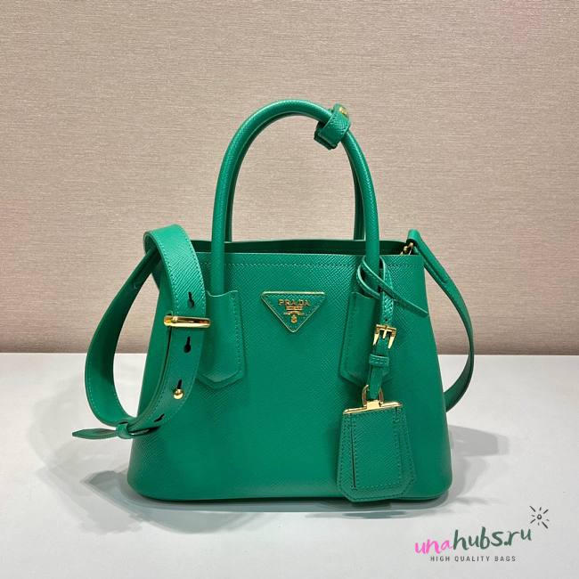 Prada Green Saffiano Leather Mini Galleria Tote Bag - 1