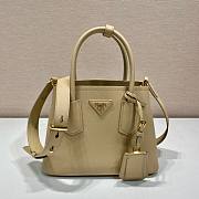 Prada Beige Saffiano Leather Mini Galleria Tote Bag - 1