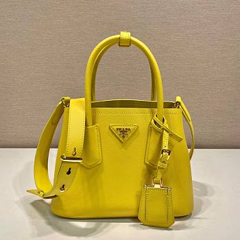 Prada Yellow Saffiano Leather Mini Galleria Tote Bag