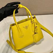 Prada Yellow Saffiano Leather Mini Galleria Tote Bag - 2