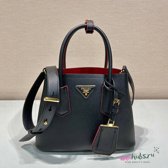 Prada Black Saffiano Leather Mini Galleria Tote Bag - 1