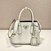 Prada White Saffiano Leather Mini Galleria Tote Bag - 1