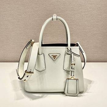 Prada White Saffiano Leather Mini Galleria Tote Bag