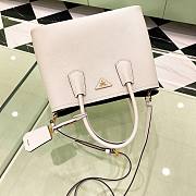 Prada White Saffiano Leather Small Galleria Tote Bag - 3